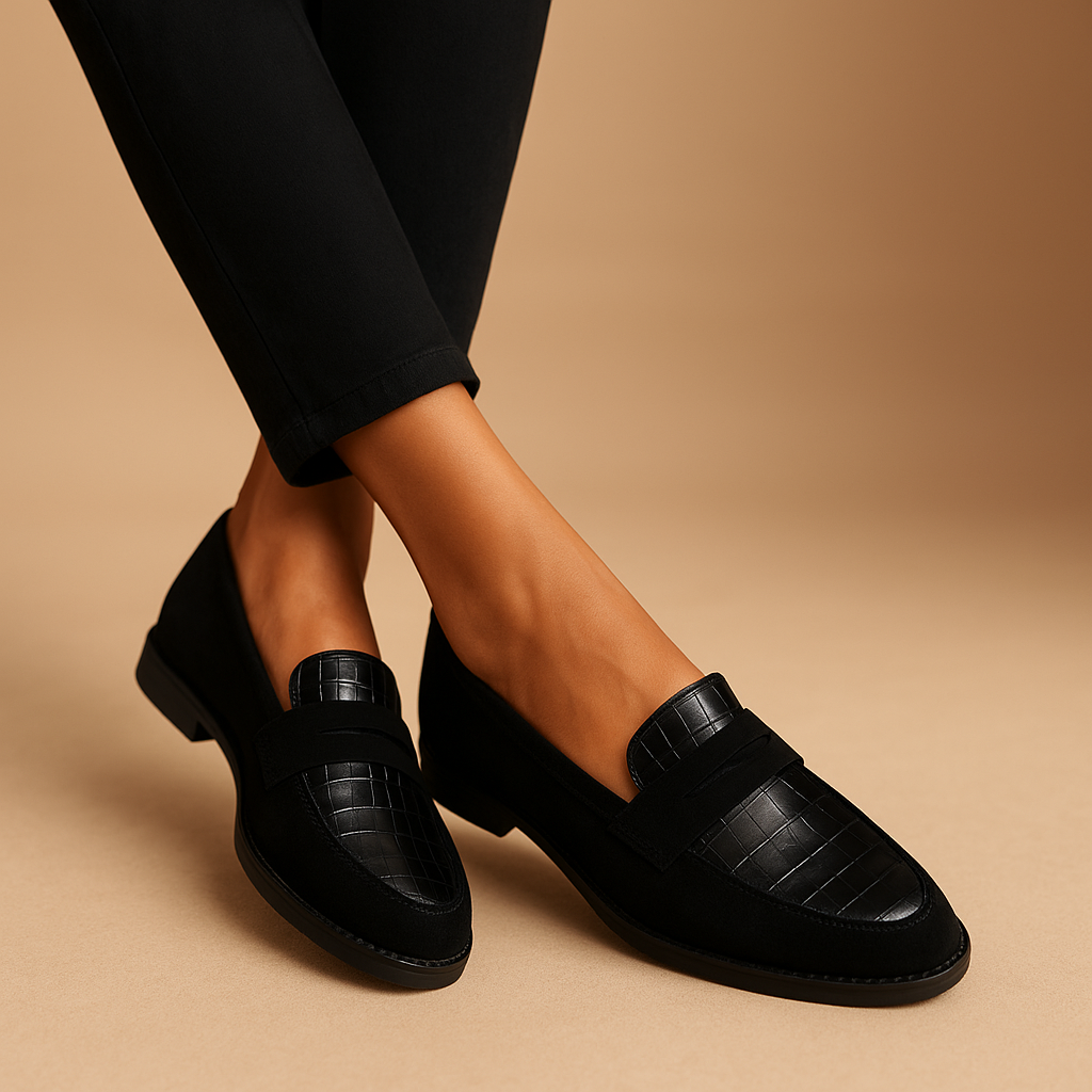 Elegant black slip-on shoes for women | Hazel