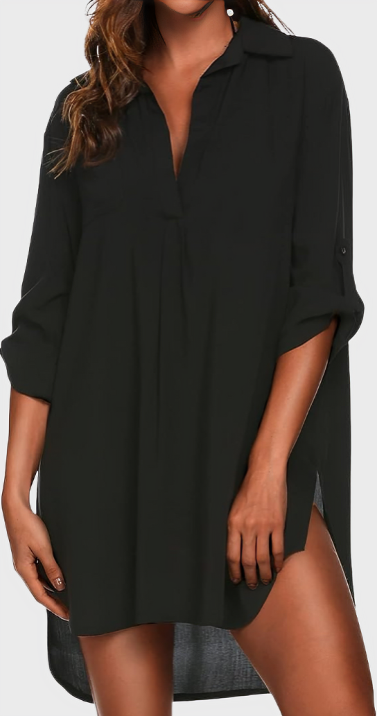 V Neck Swimsuit Cover Up Shirt
