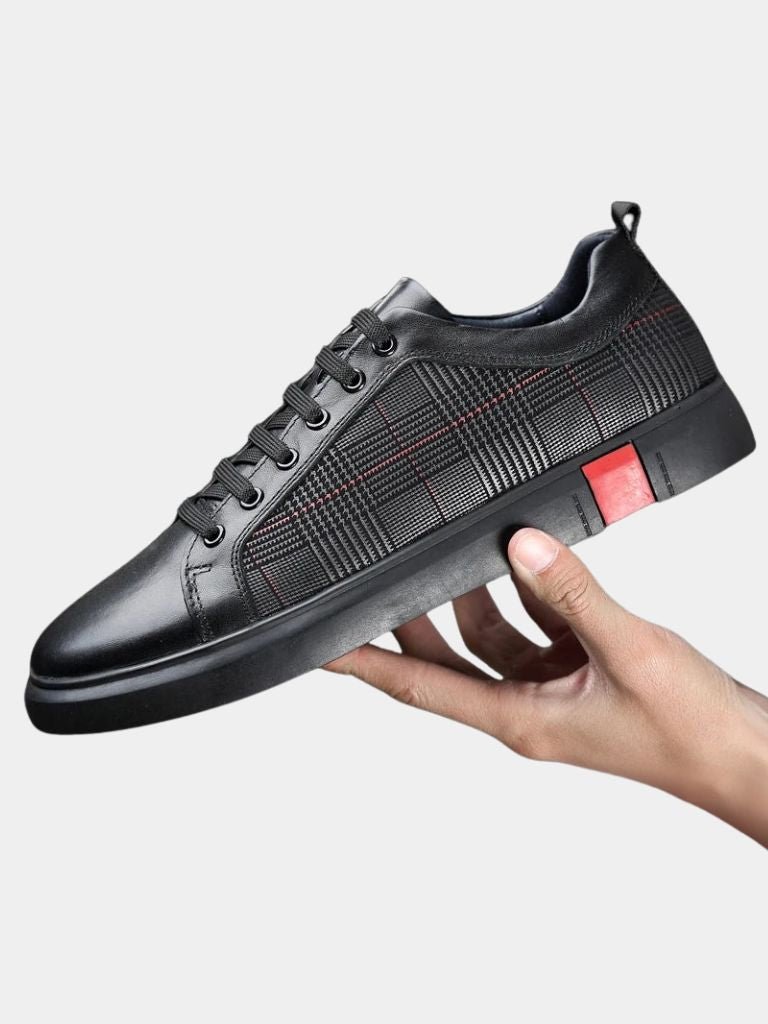 Blackgrid Leather Loafers for Men