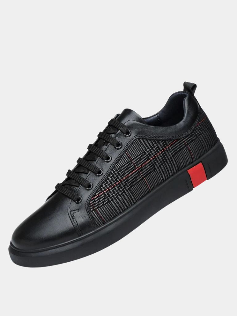 Blackgrid Leather Loafers for Men