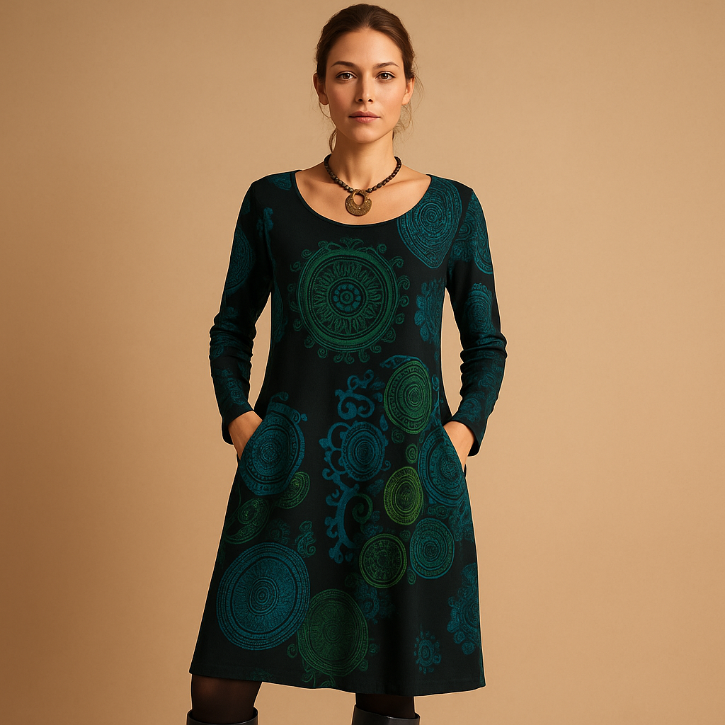 Bohemian maxi dress with pockets for women | Willow