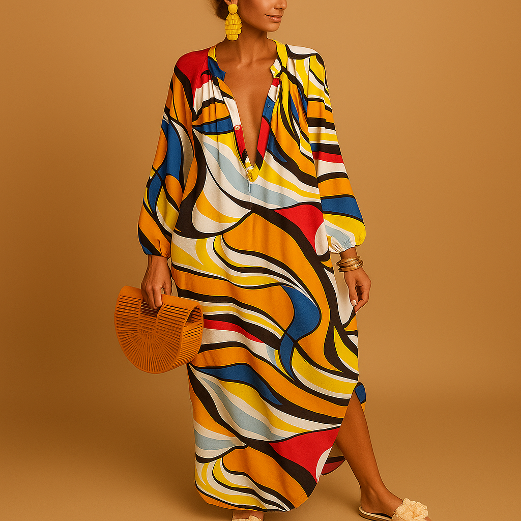 Boho long sleeve maxi dress for women | Willow