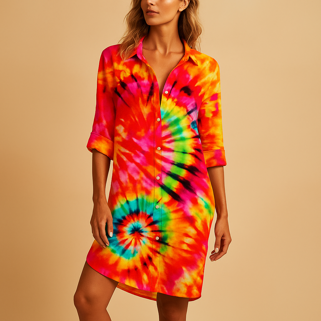 Boho summer dress with V-neck for women | Isla