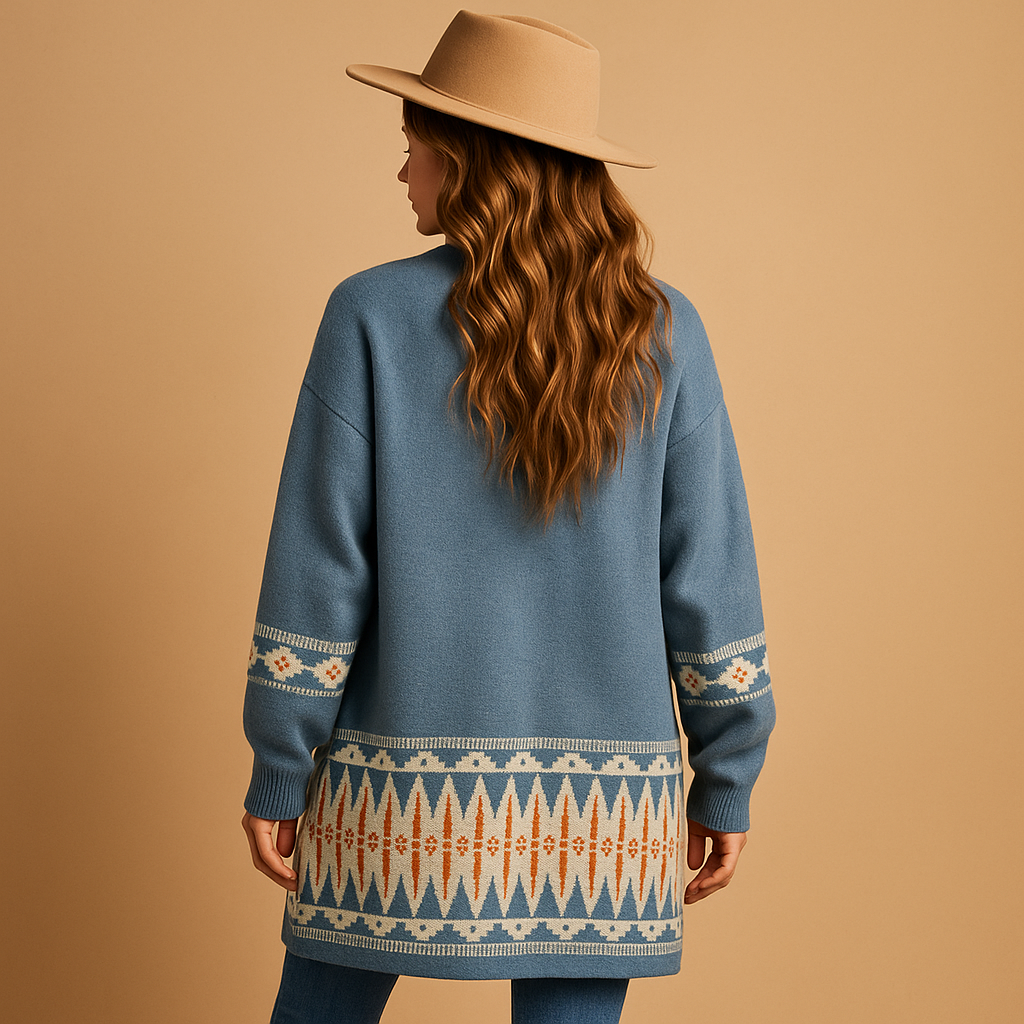 Boho wool-blend cardigan for women | Amara