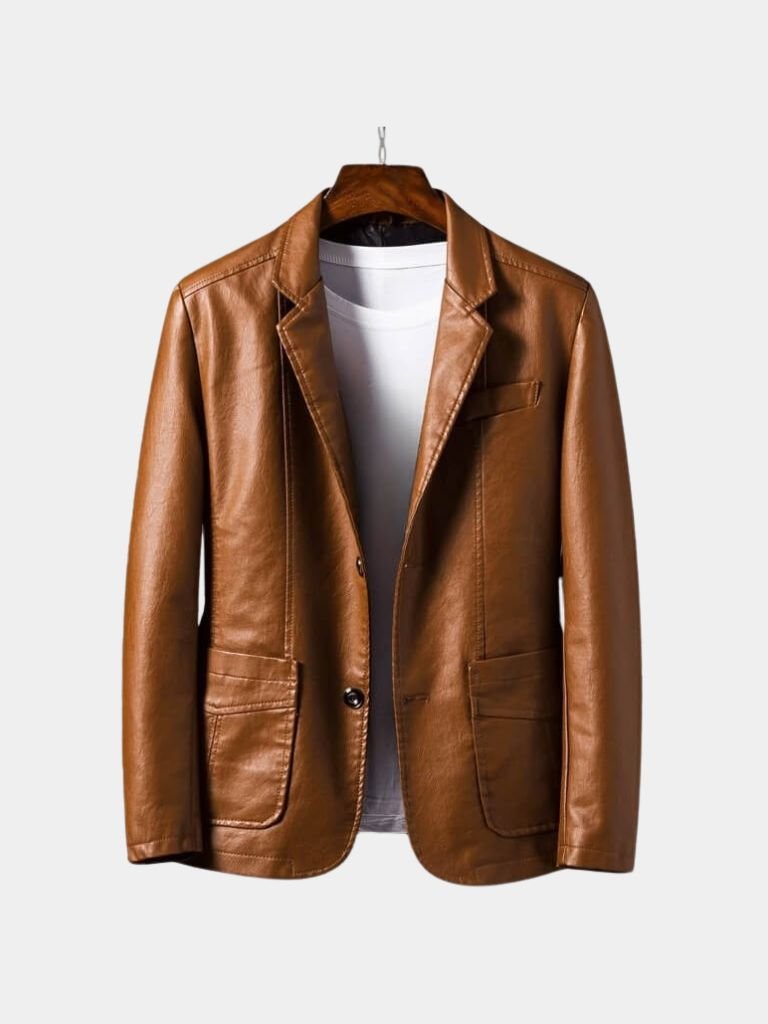 Bold Caramel Leather Jacket for Men