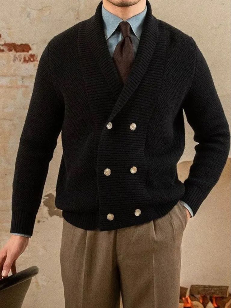 British Elegant Knit Cardigan for Men