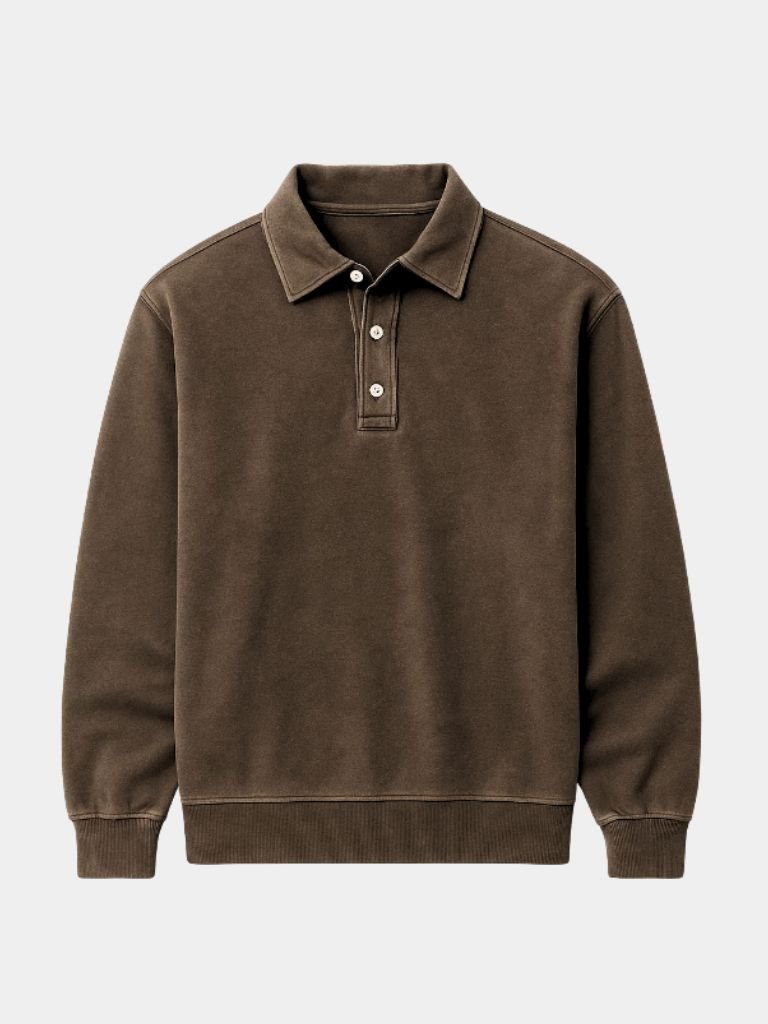 Canyon Mist Long Sleeve Polo Shirt for Men