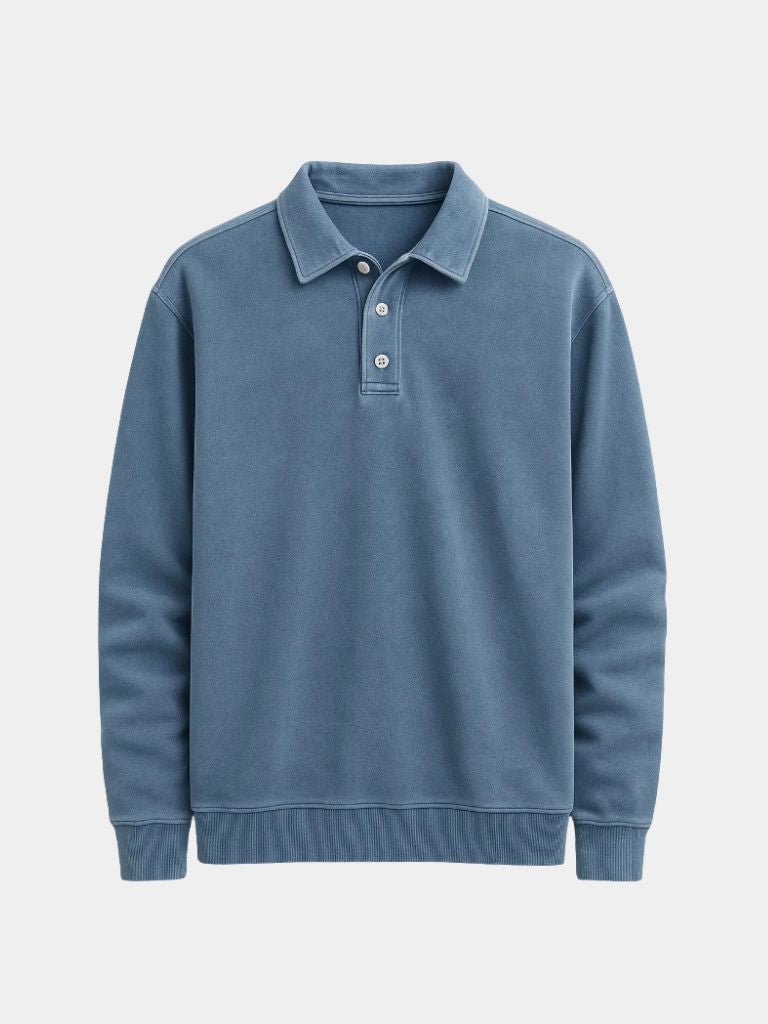 Canyon Mist Long Sleeve Polo Shirt for Men