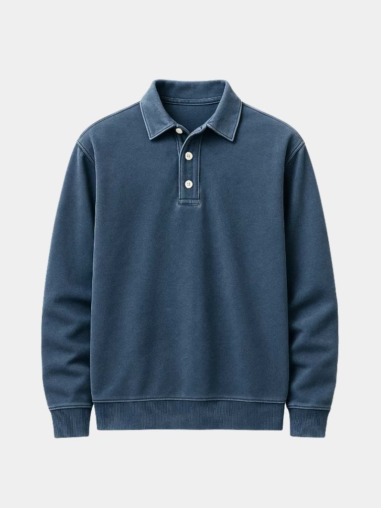 Canyon Mist Long Sleeve Polo Shirt for Men