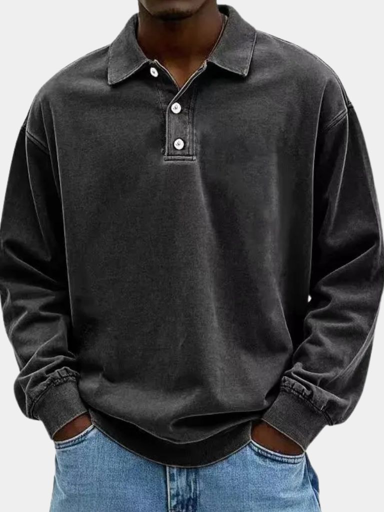 Canyon Mist Long Sleeve Polo Shirt for Men