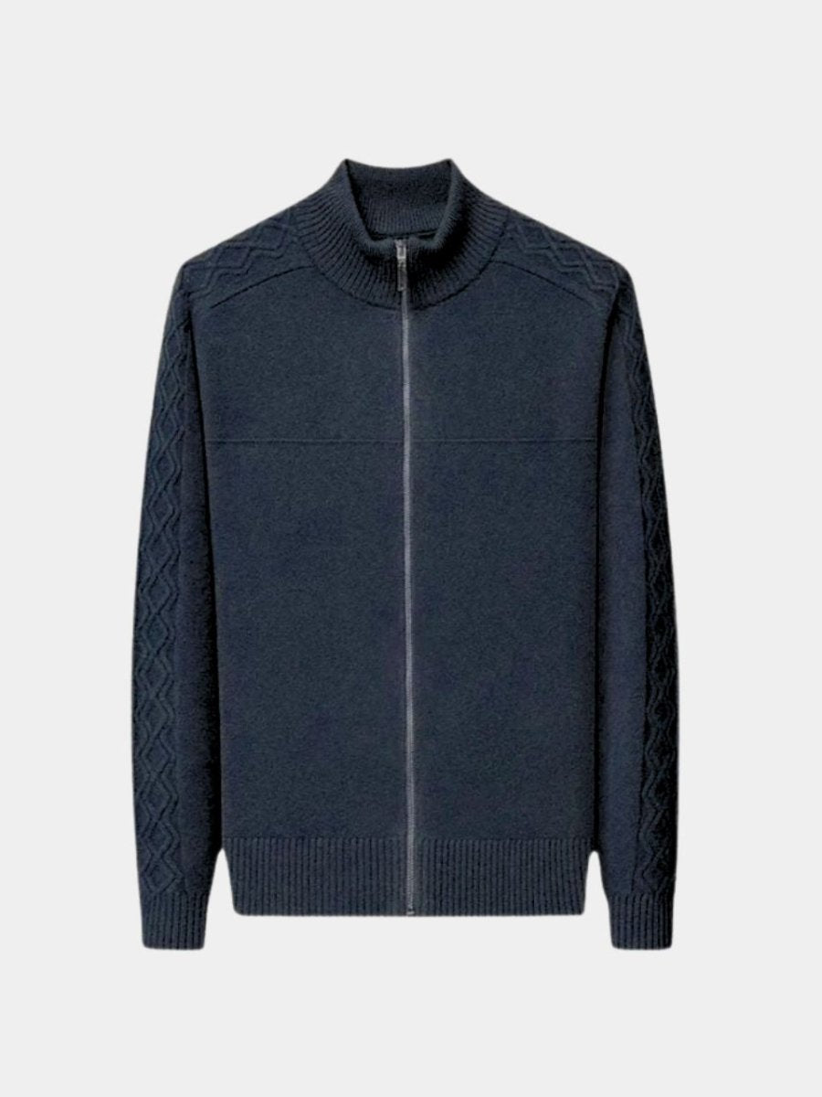 Cashmere Zip Sweater Knit Turtleneck for Men