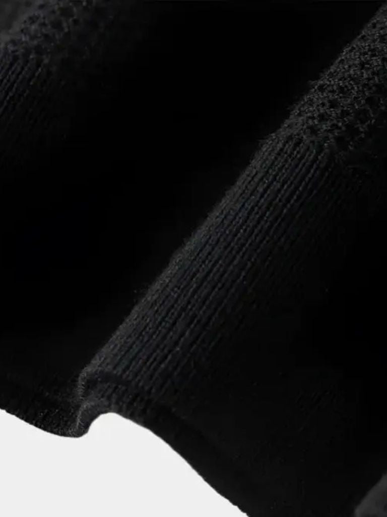 Casual Buttonless Knit Polo Shirt for Men