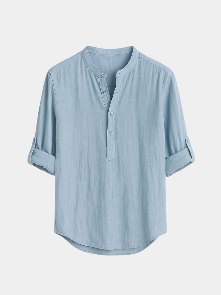 Casual Henley Neck Long Sleeve T-Shirt for Men