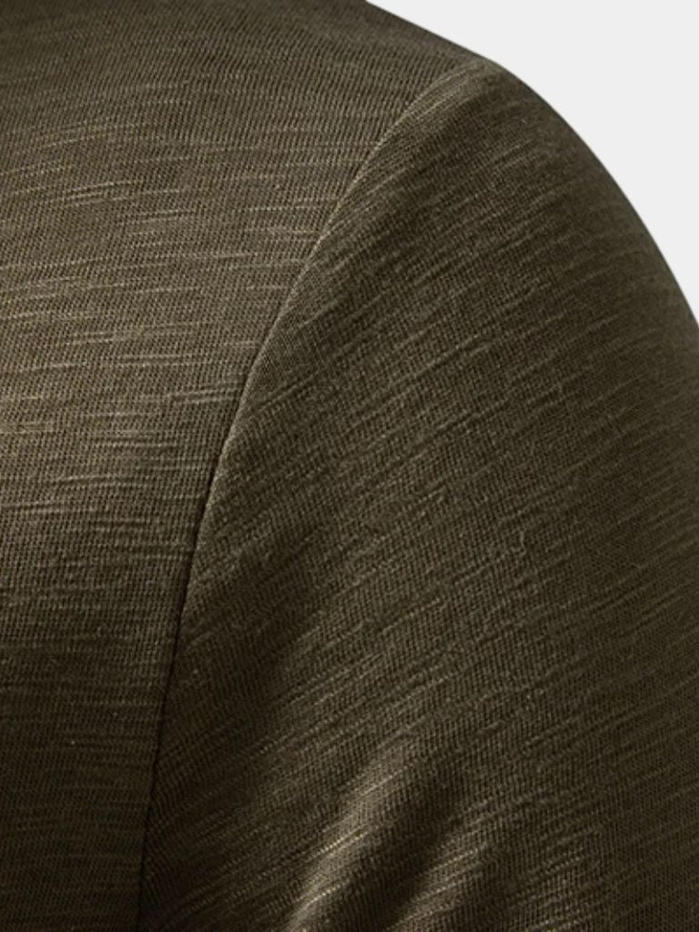Casual Henley Neck Long Sleeve T-Shirt for Men