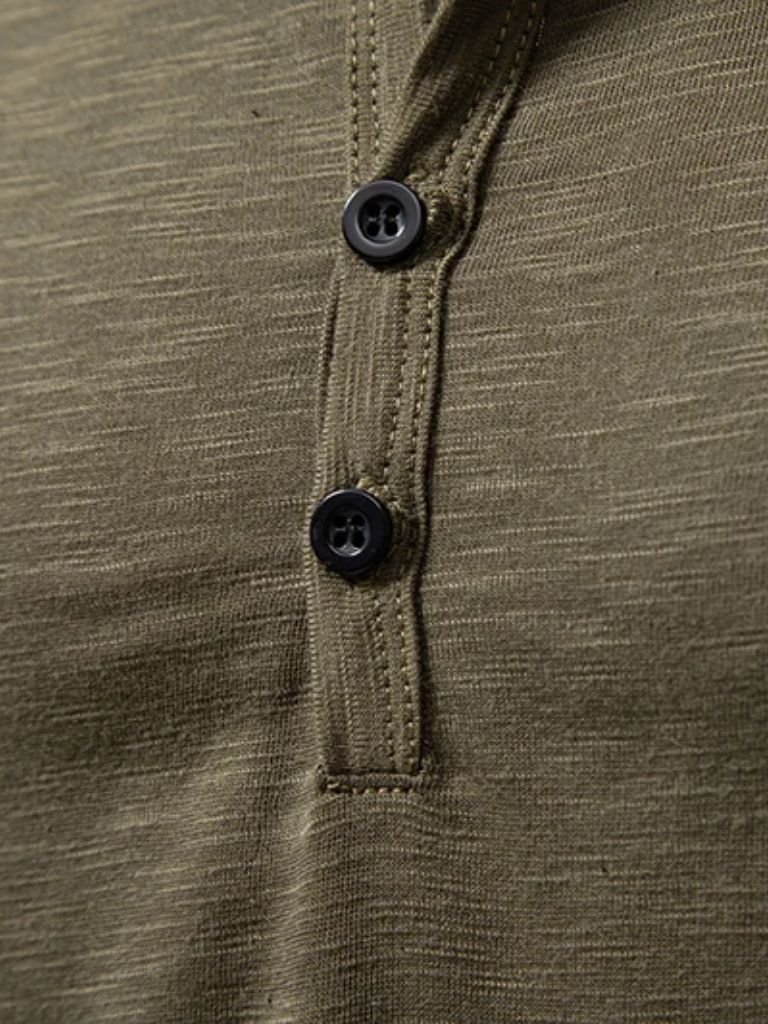 Casual Henley Neck Long Sleeve T-Shirt for Men
