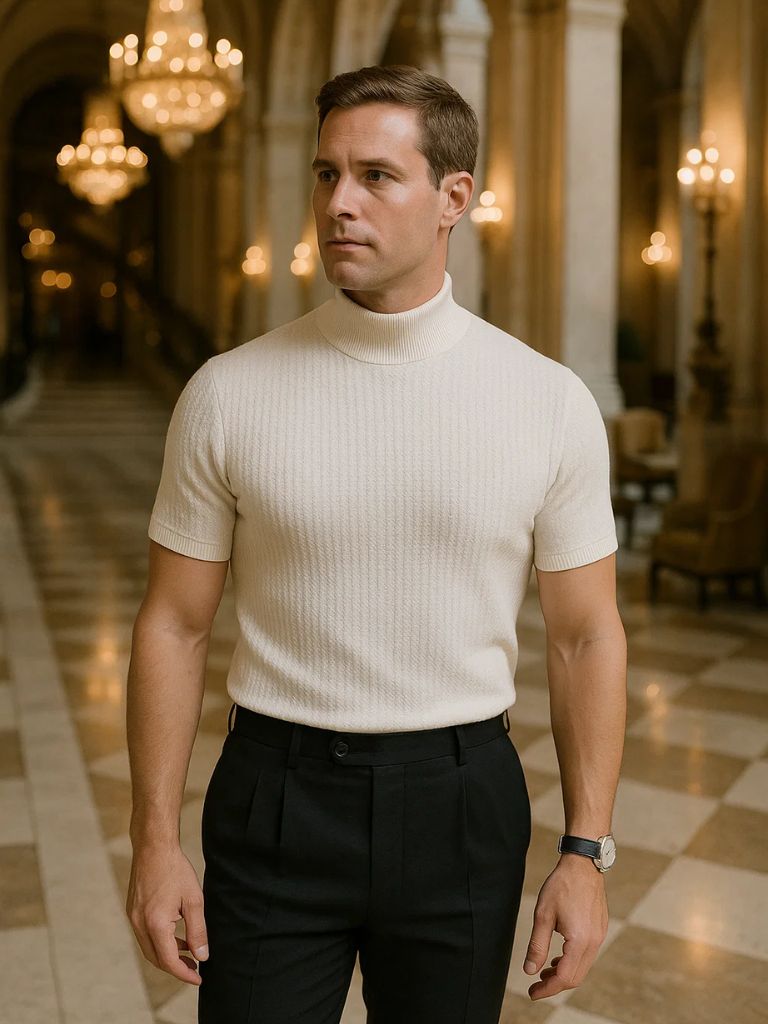 Casual Knit T-Shirt for Men