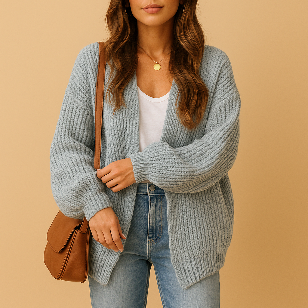Casual loose-fit knitted cardigan for women | Leppa