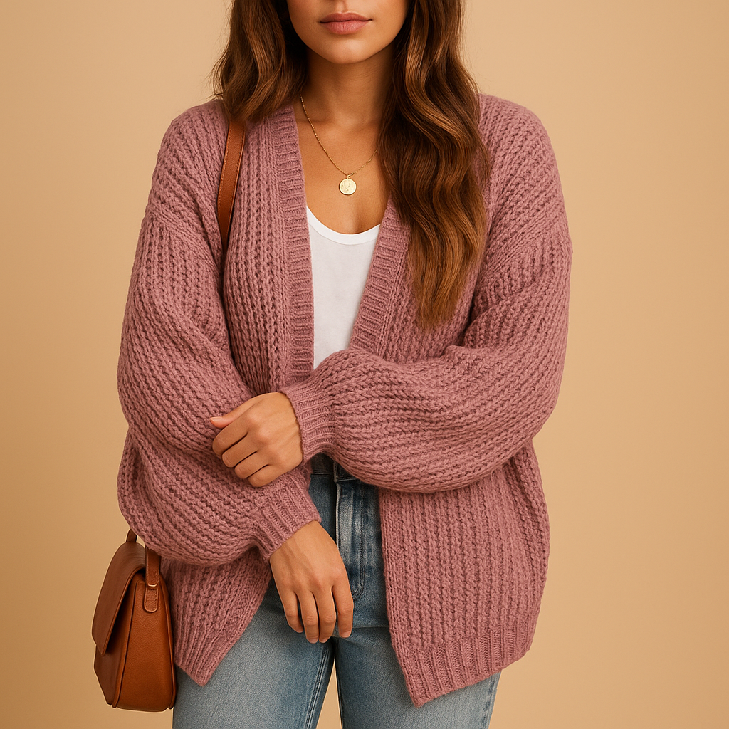 Casual loose-fit knitted cardigan for women | Leppa