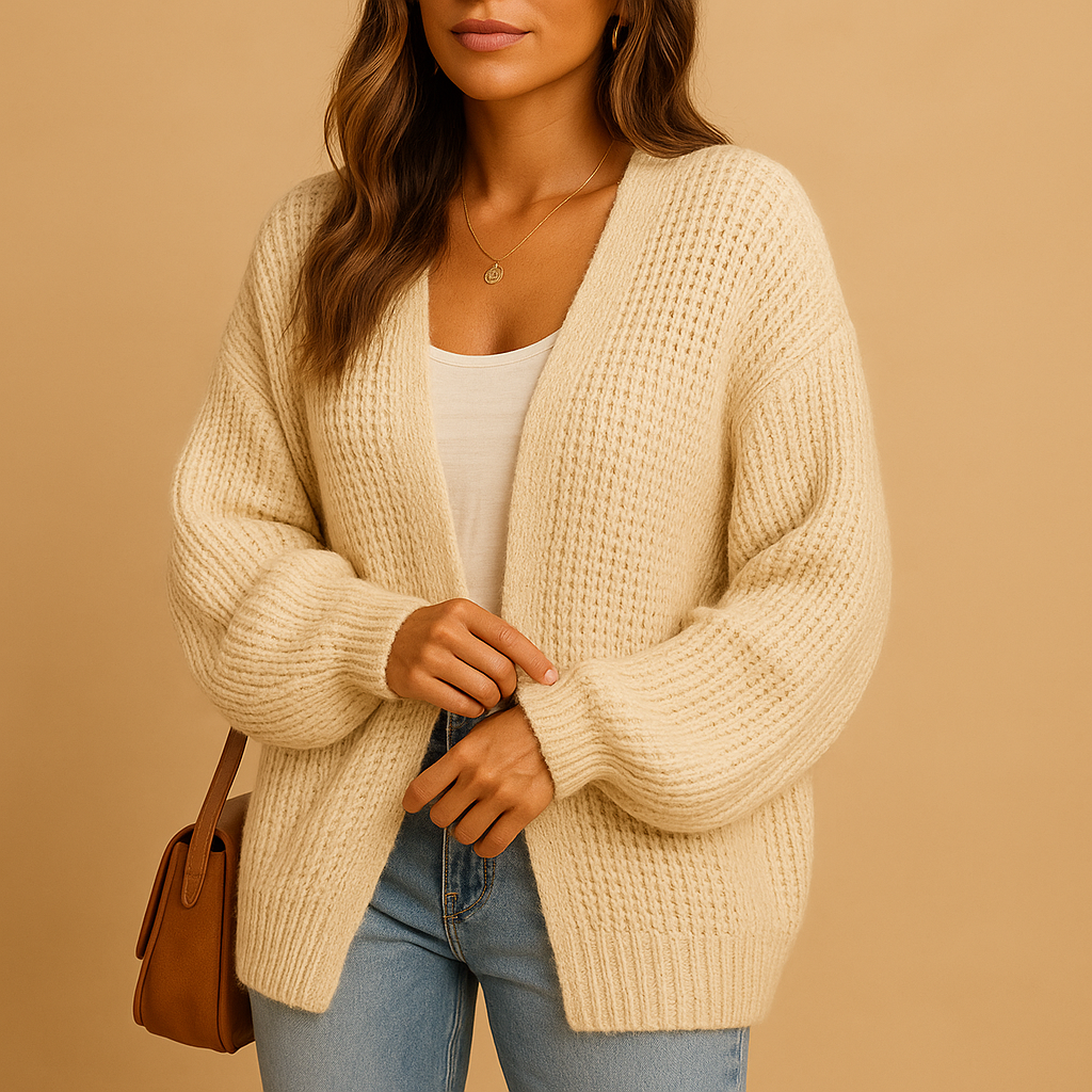Casual loose-fit knitted cardigan for women | Leppa