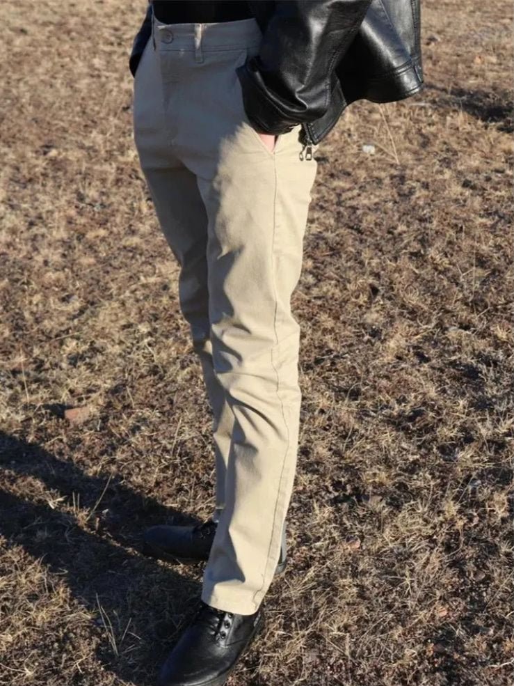 Casual Slim Fit Trousers Nude for Men