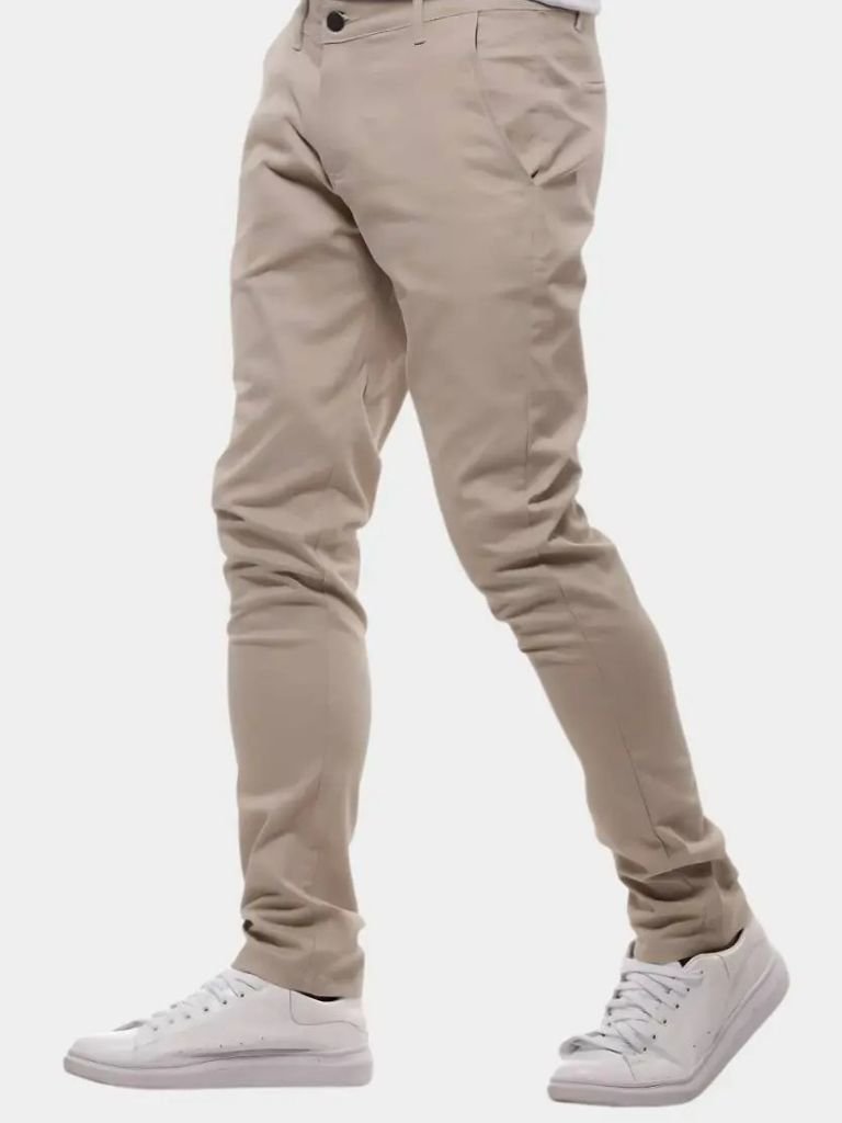 Casual Slim Fit Trousers Nude for Men