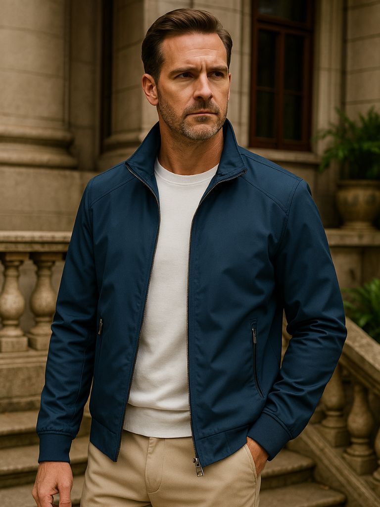 Casual Solid Bomber Jacket for Men