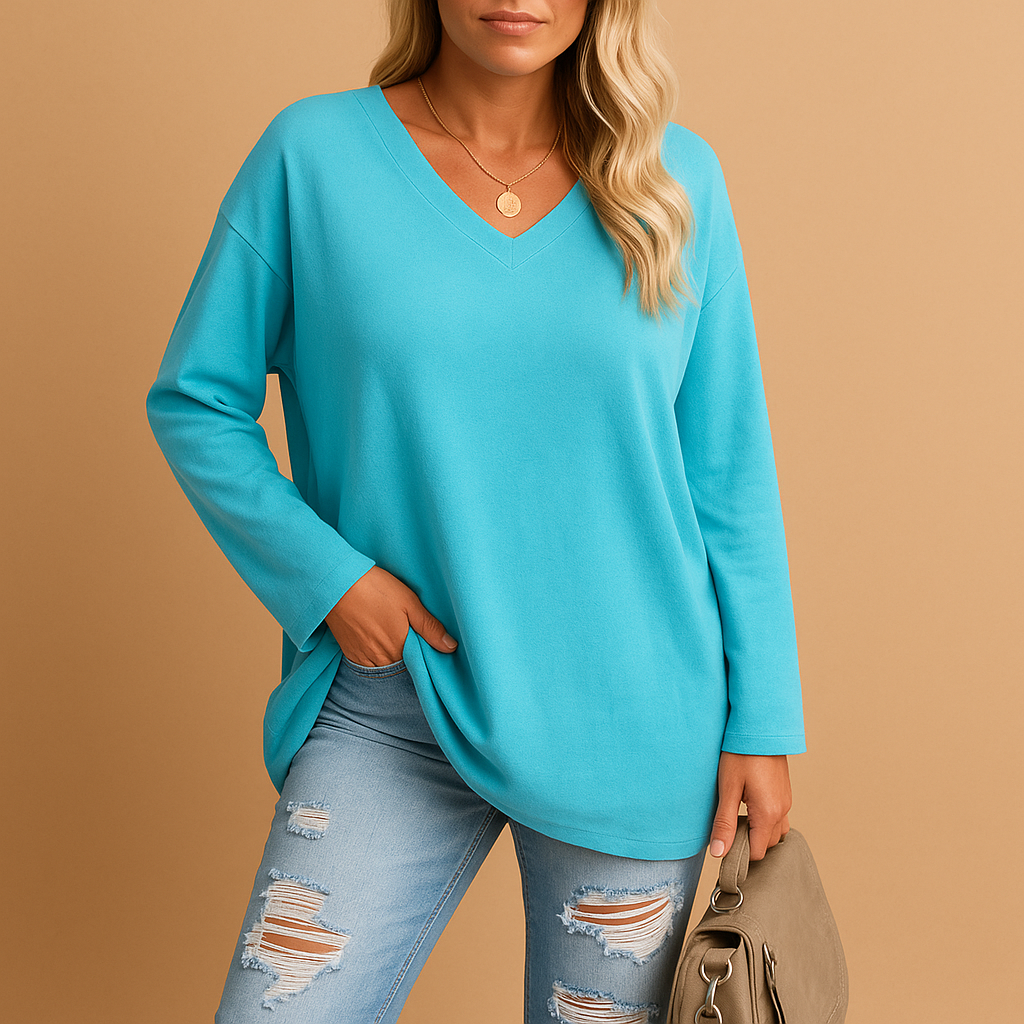 Casual summer top with short sleeves for women | Isla