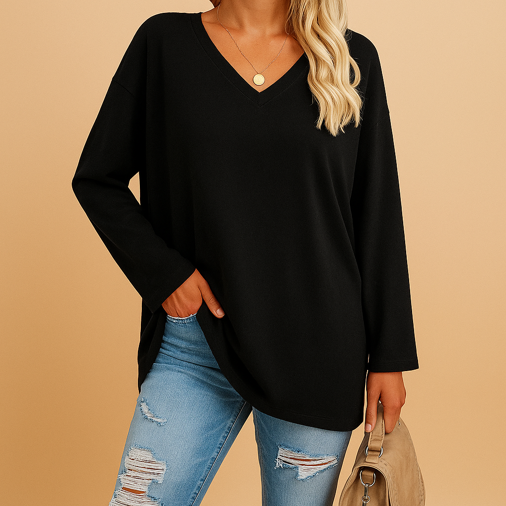 Casual summer top with short sleeves for women | Isla