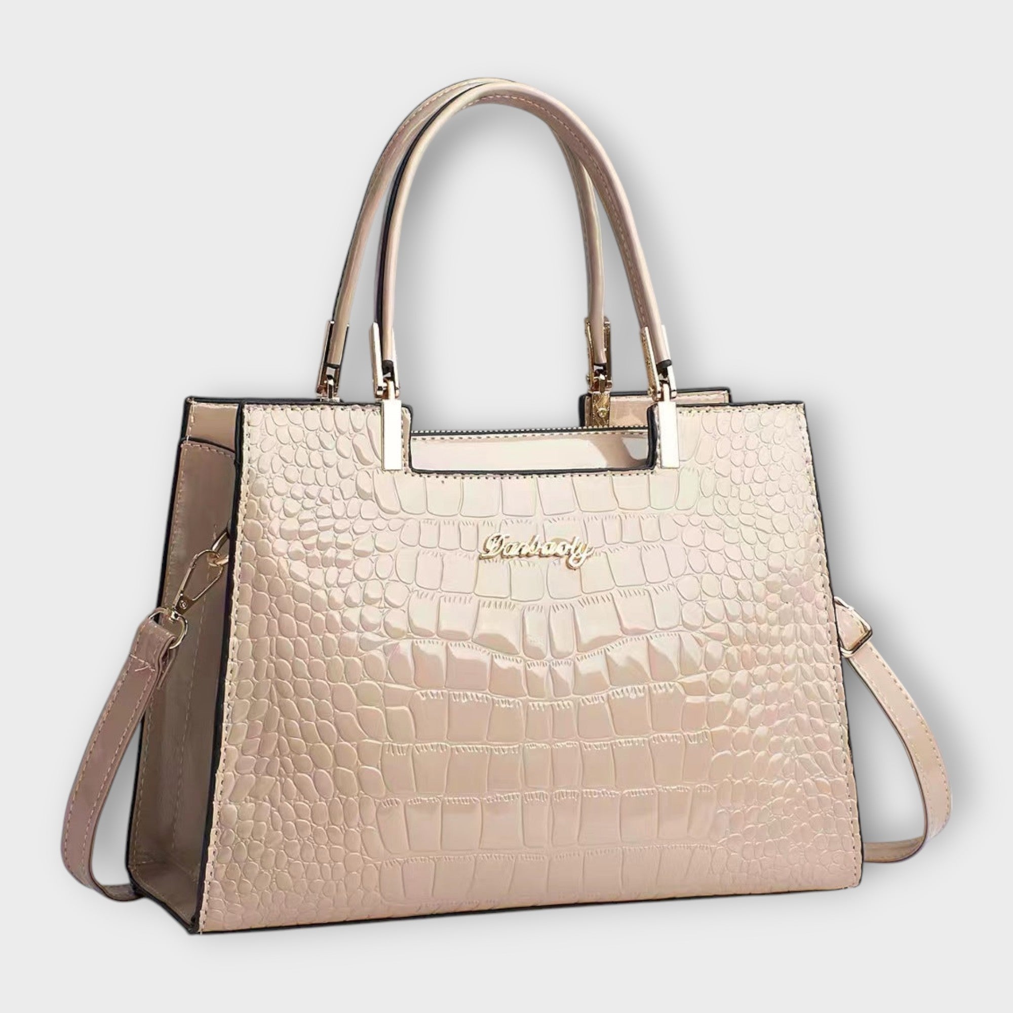 Claire - Glossy Crocodile Leather Pattern Handbag