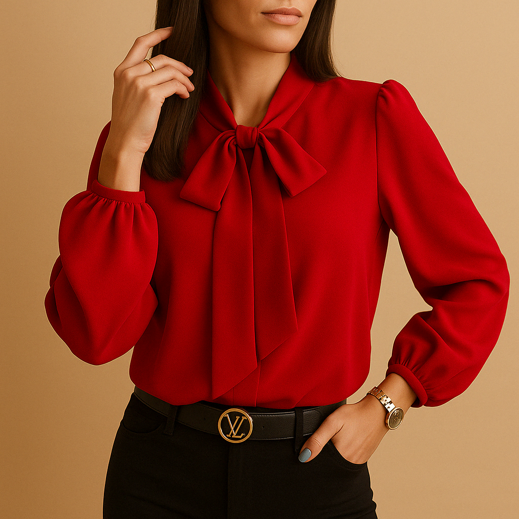 Chic bow-tie neck blouse for women | Clara