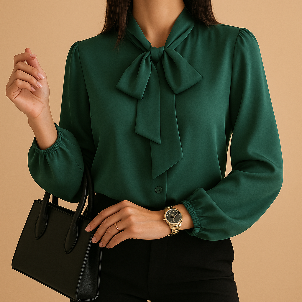 Chic bow-tie neck blouse for women | Clara