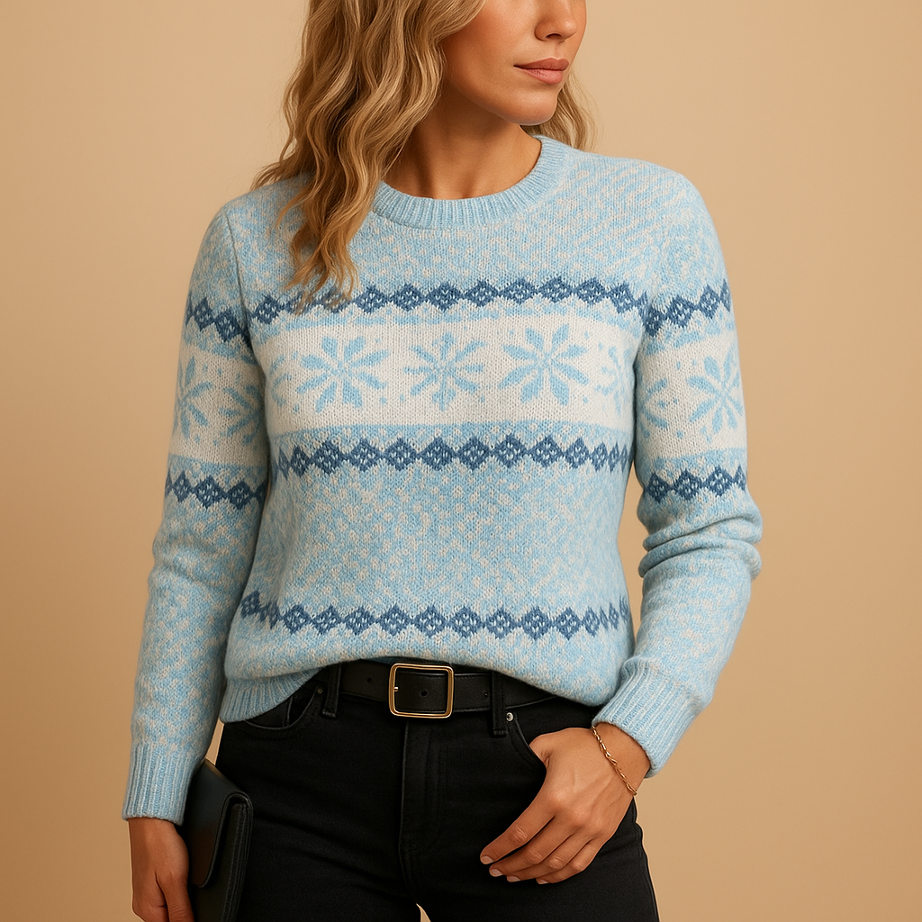 Christmas sweater with festive print for women | Heidi