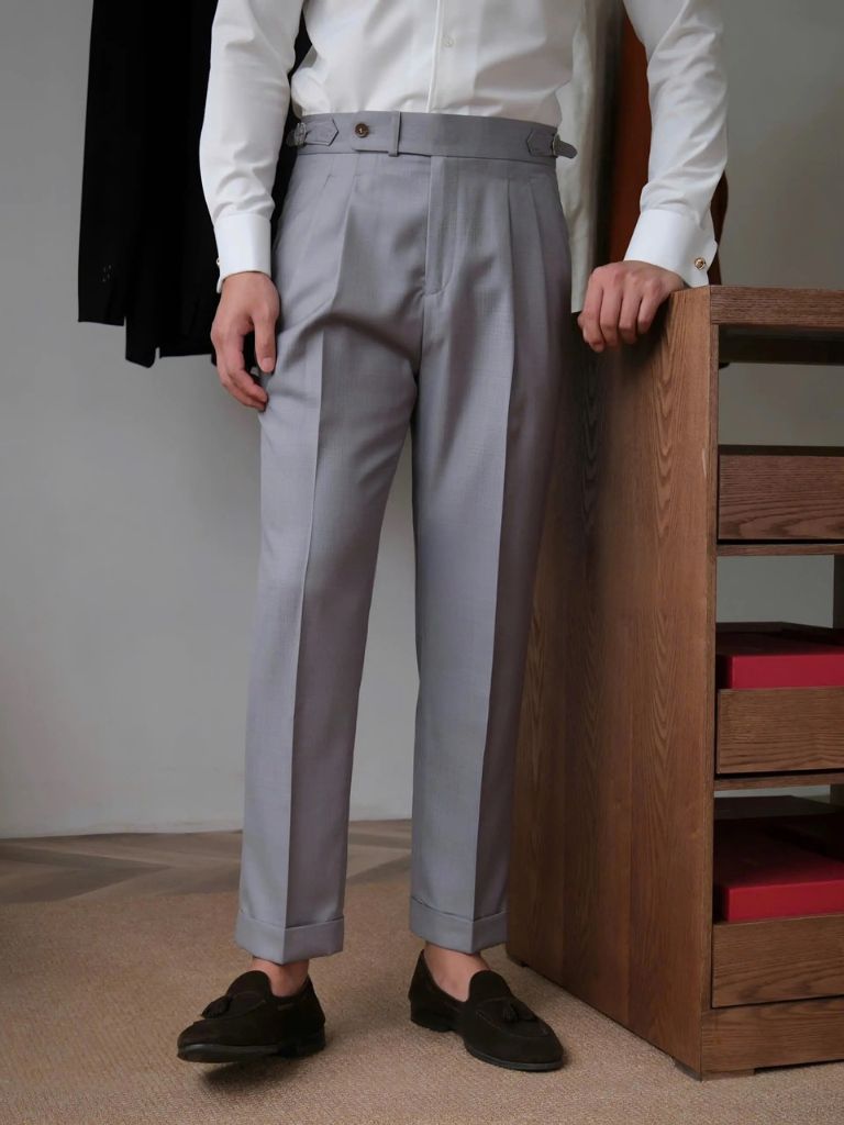Classic Genova Sidetab Trousers for Men