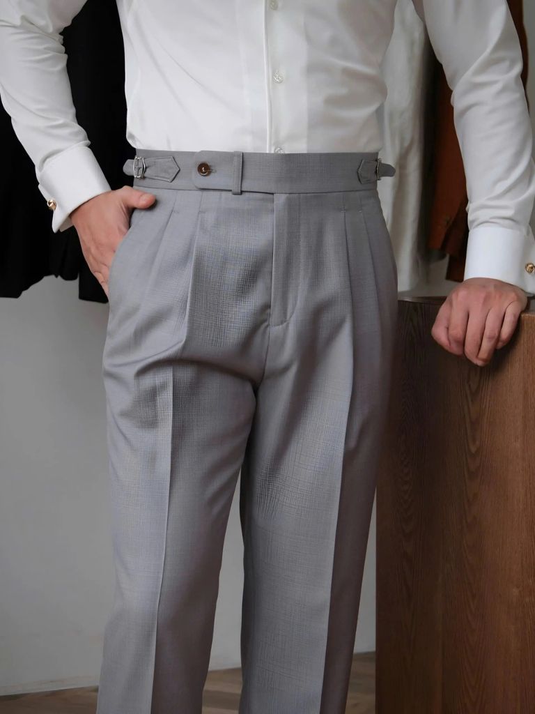 Classic Genova Sidetab Trousers for Men