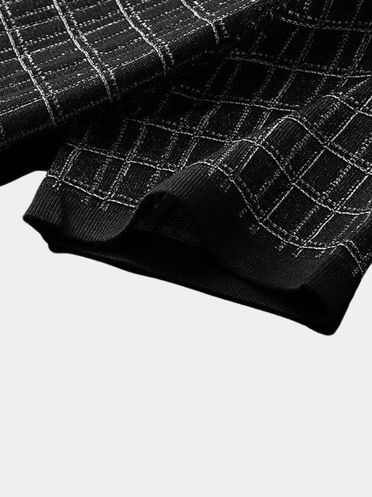 Classic Noir Knit Polo Shirt - Cross & Crown