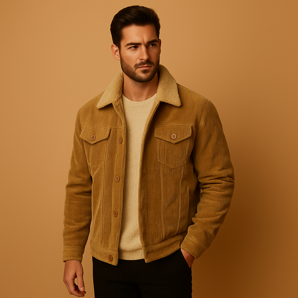 Corduroy jacket with modern slim fit for men | Elliott