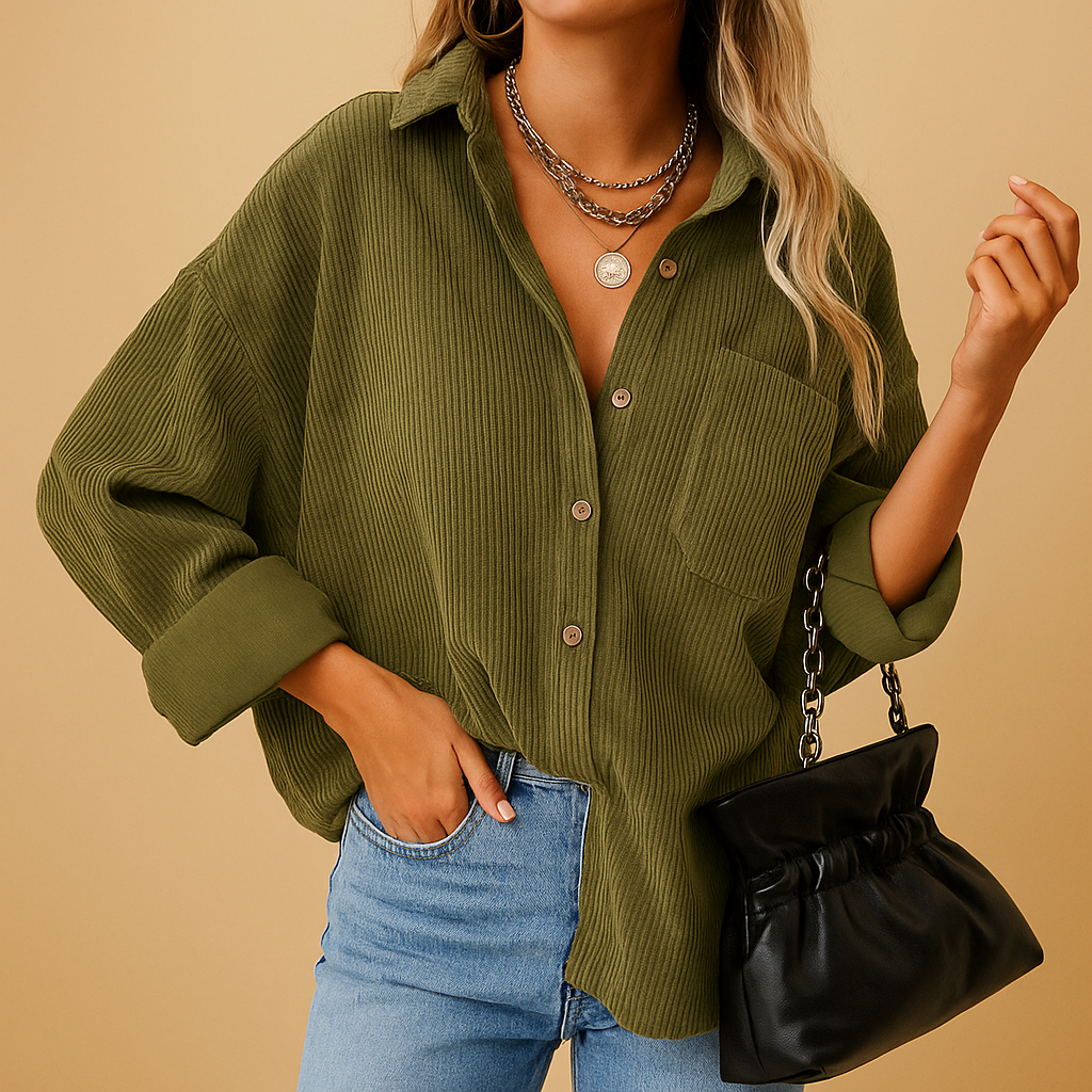 Corduroy knit jacket for women | Rubyna