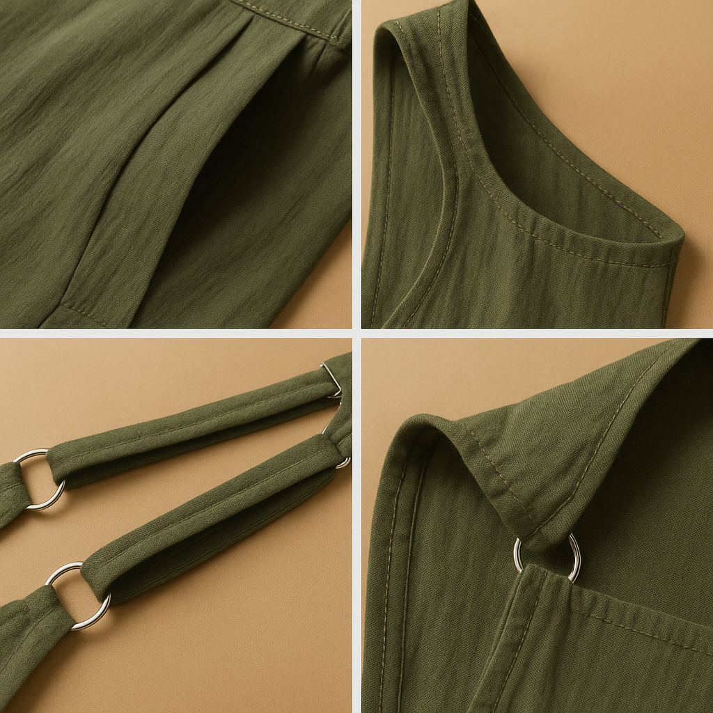 Cotton-linen wide-leg summer jumpsuit for women | Isla