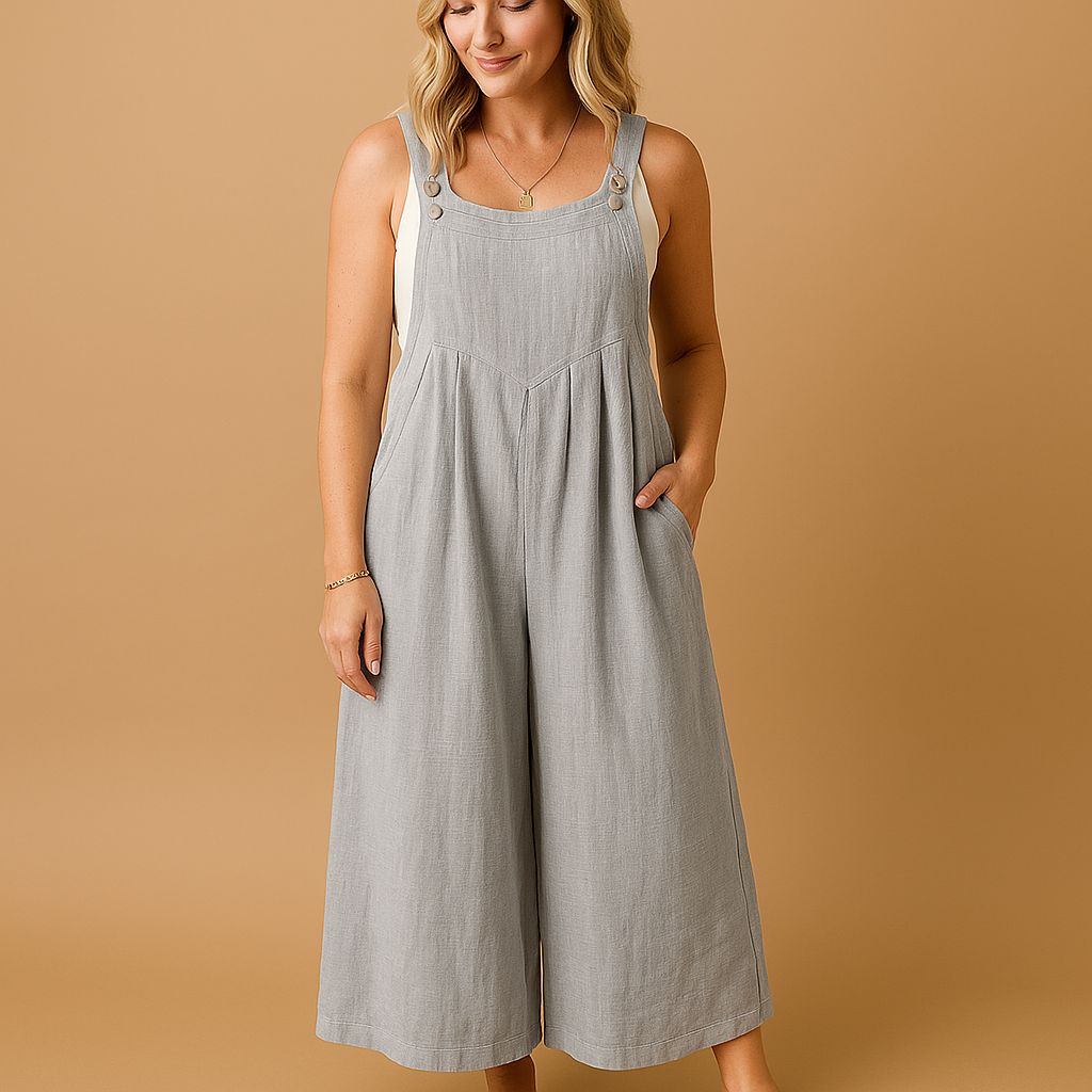 Cotton relaxed-fit dungaree jumpsuit for women | Alona