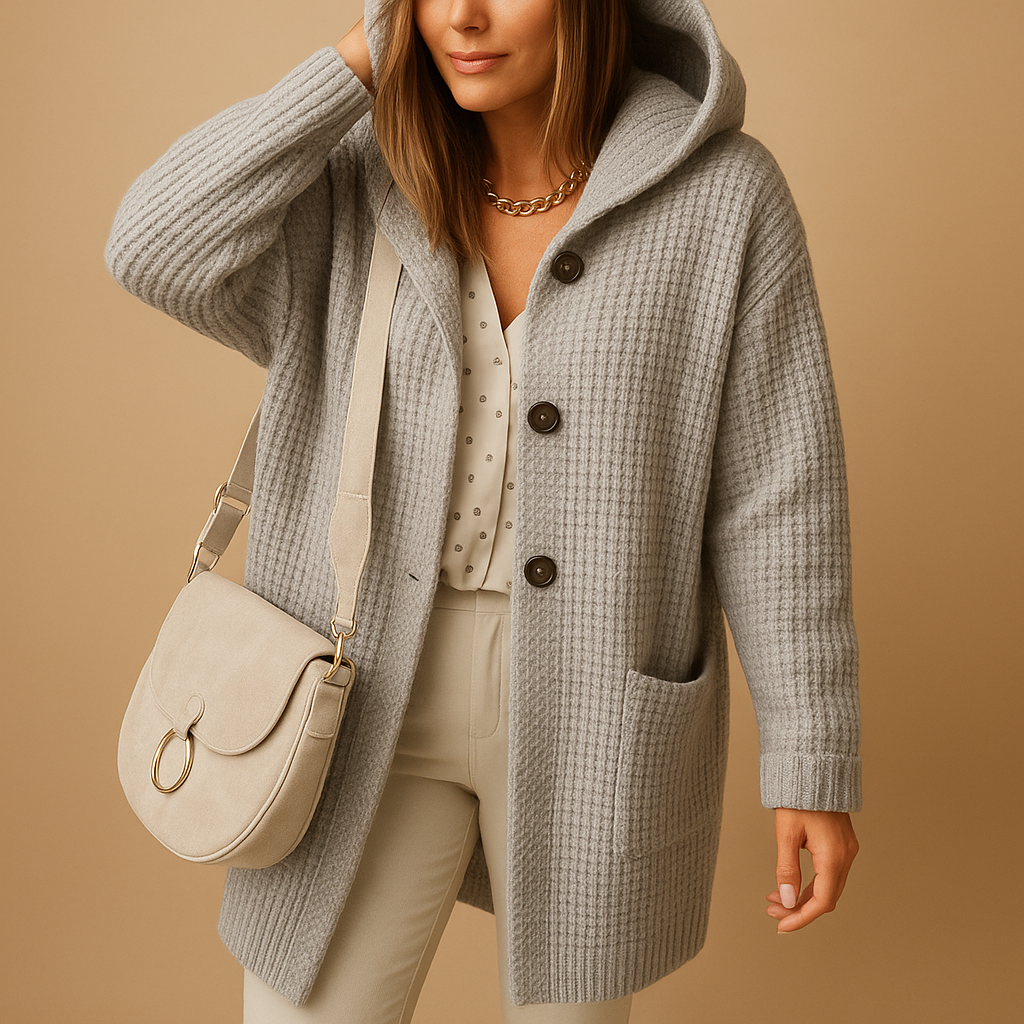 Cozy open-front knit cardigan for women | Elara