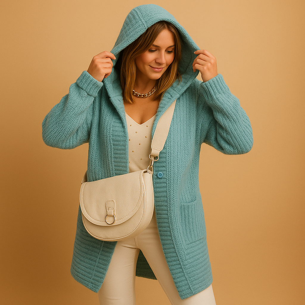 Cozy open-front knit cardigan for women | Elara