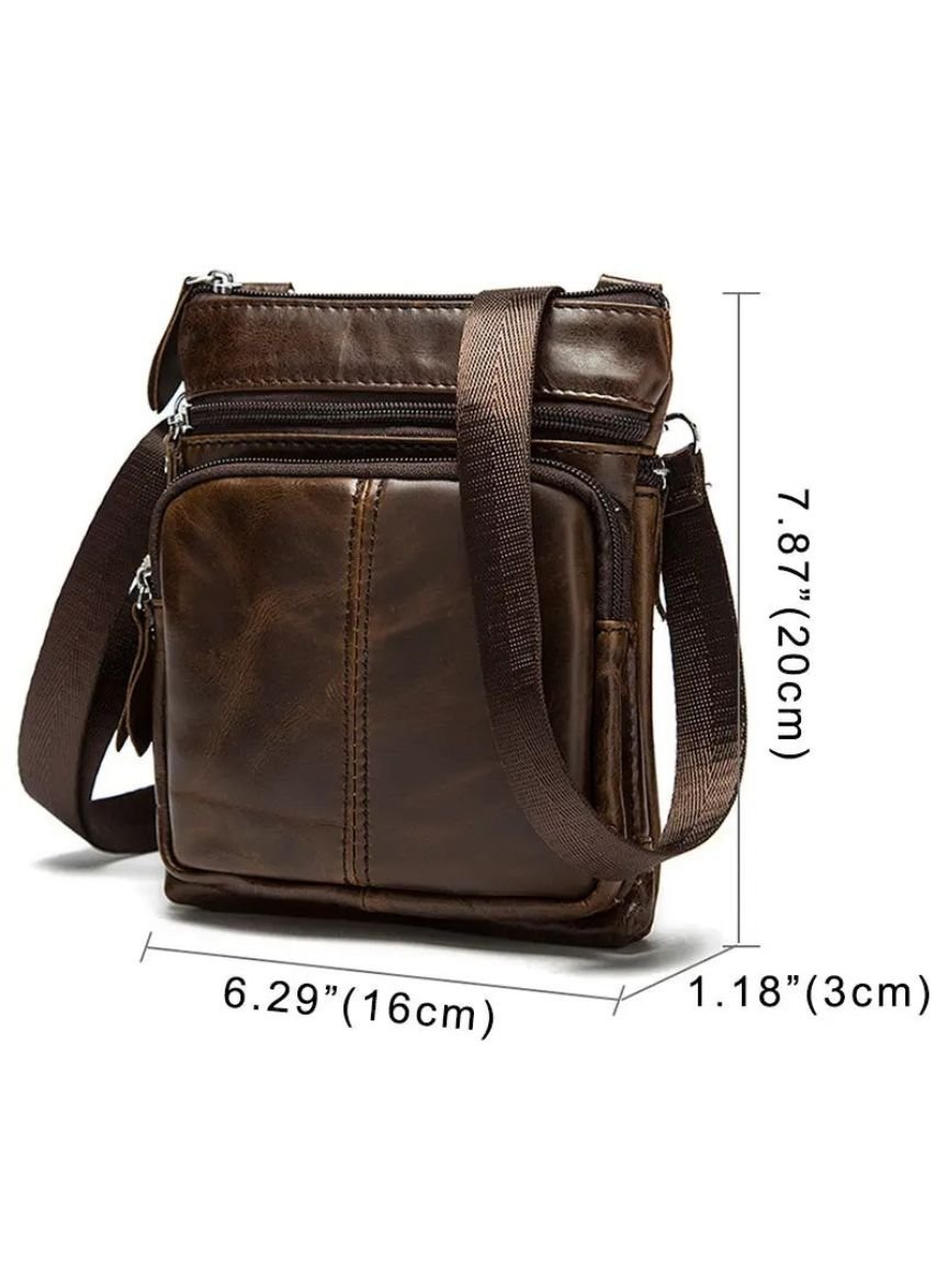Crossbody Leather Shoulder Bag for Men