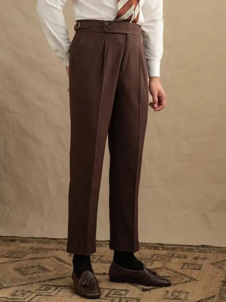 Dark Brown Garbadine Suit for Men