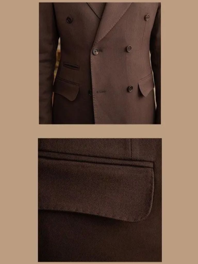 Dark Brown Garbadine Suit for Men