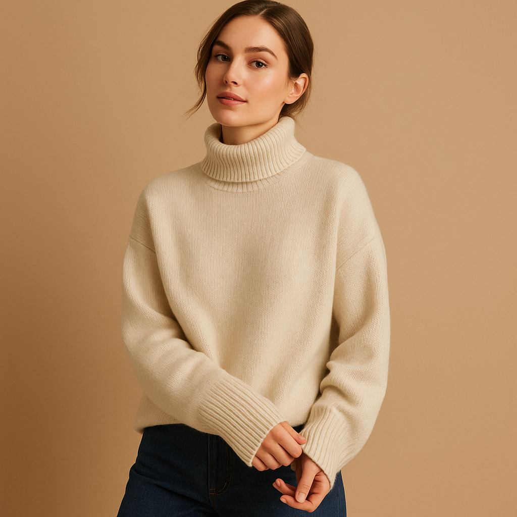 Elegant casual turtleneck sweater for women | Clarisse