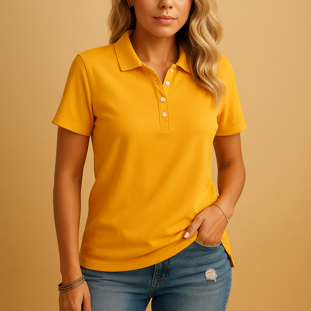 Elegant fitted polo shirt for women | Hazel