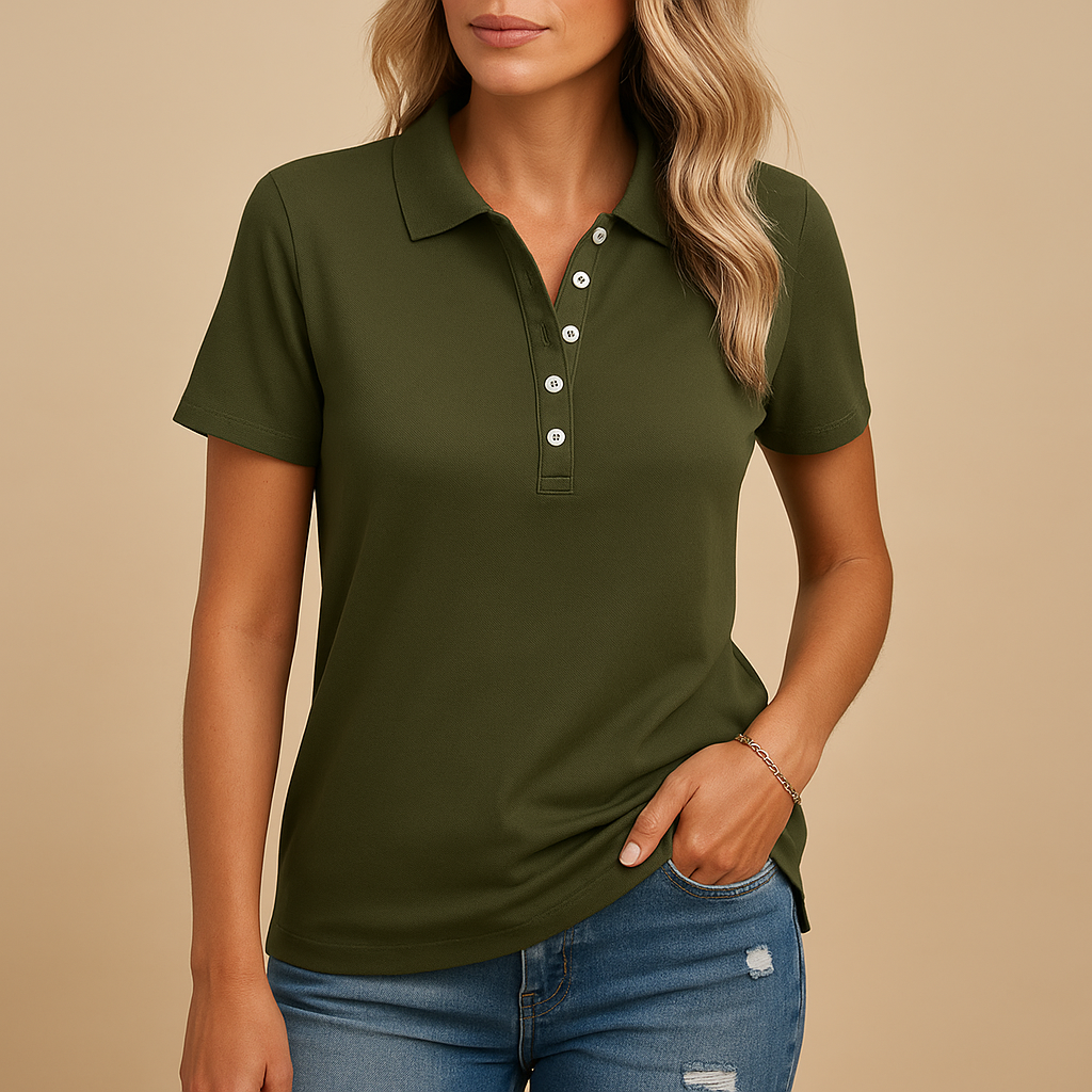 Elegant fitted polo shirt for women | Hazel