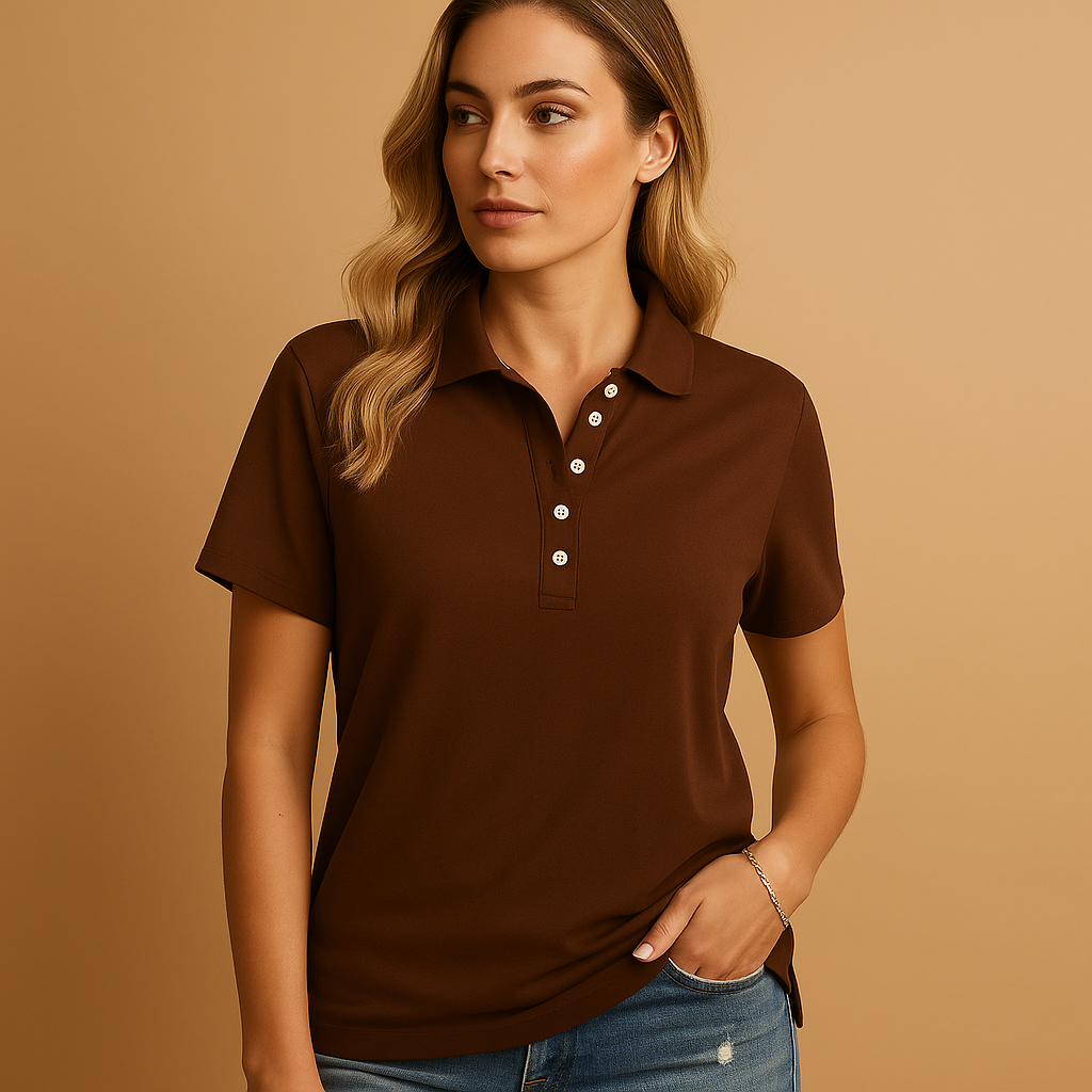 Elegant fitted polo shirt for women | Hazel