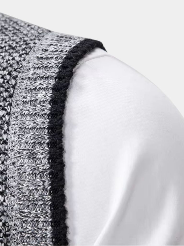 Elegant Full-Zip Sweater Vest for Men