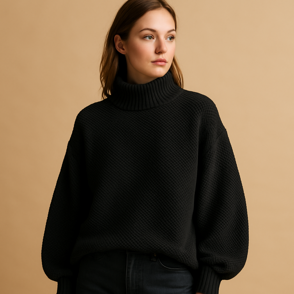 Elegant knitted turtleneck sweater for women | Theodora
